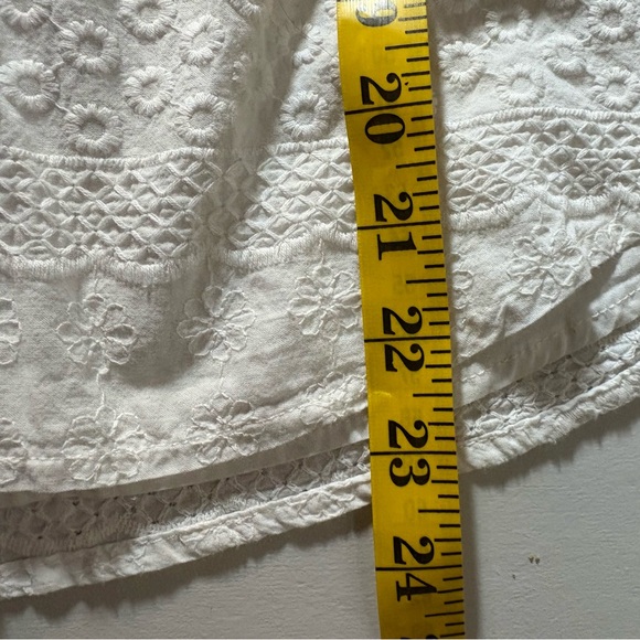 LOFT White Eyelet Sleeveless Henley Top - Picture 4 of 5